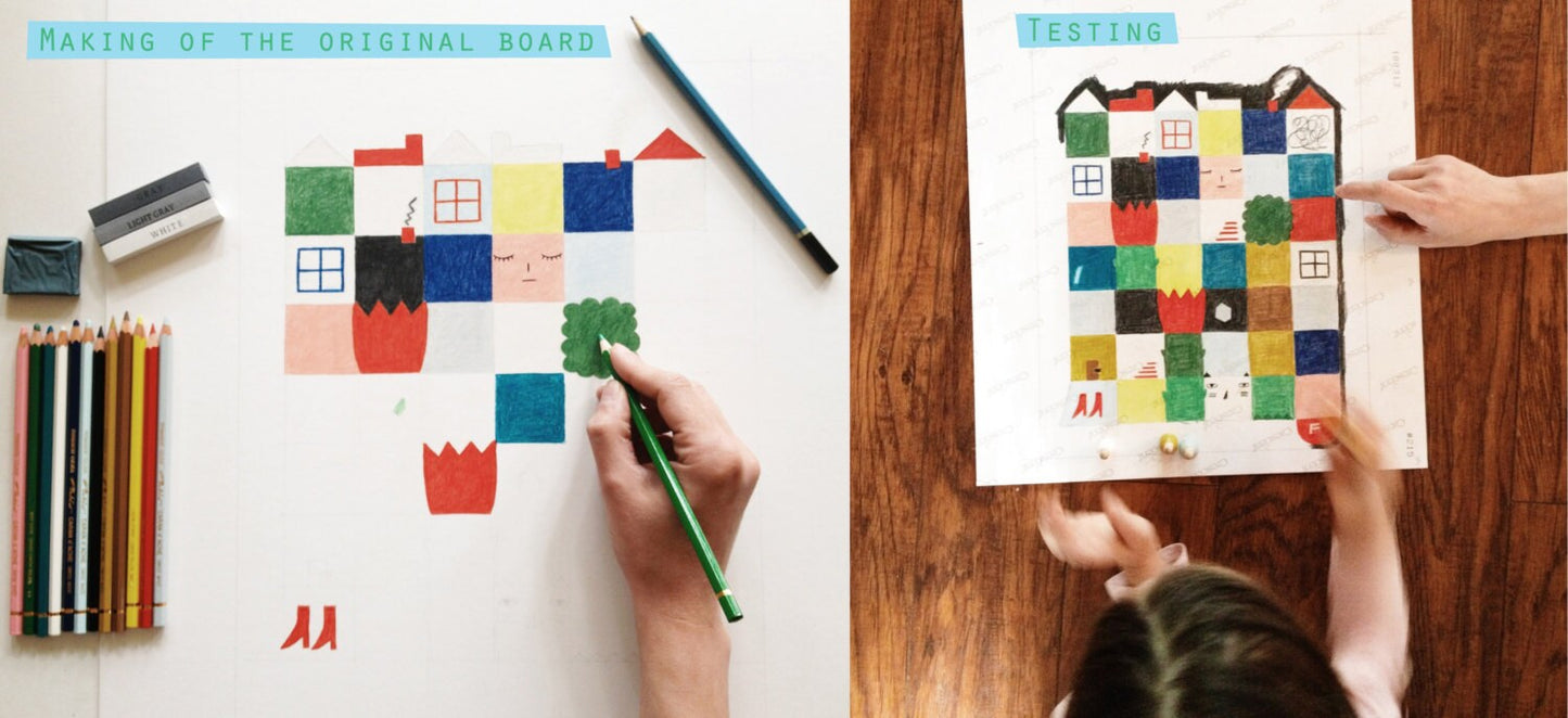 Square City Race Game - Original Handmade Wooden Board Game