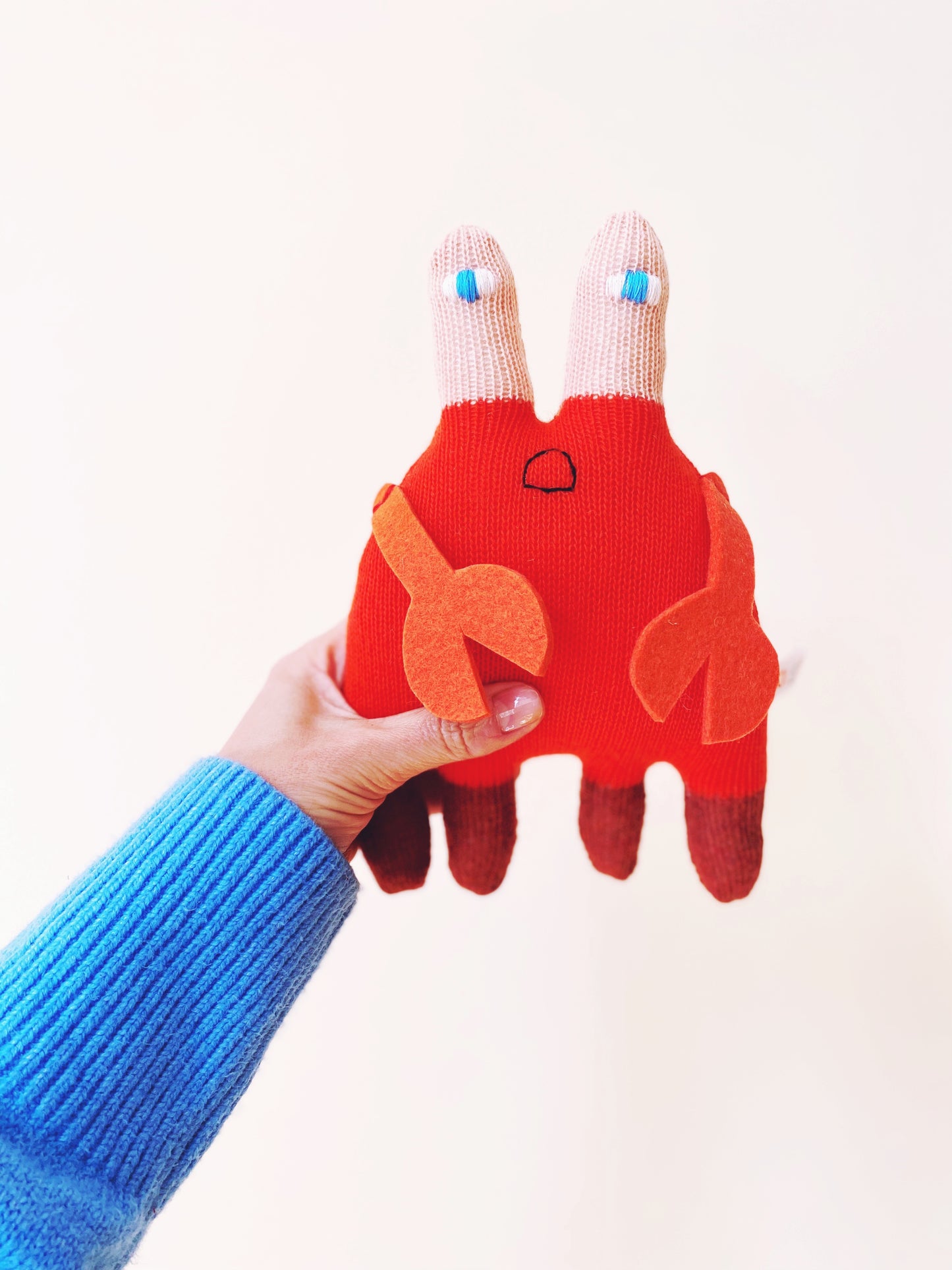 Clawrence the Crab - Merino knit Plush Toy