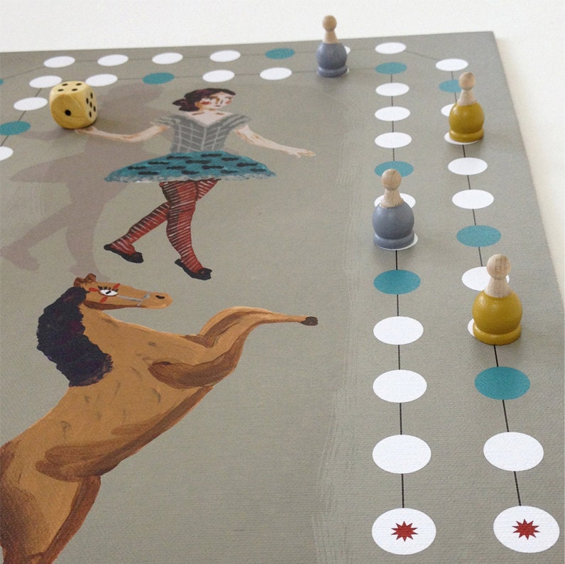 Horse Race Board Game: Handmade Wooden Board Game