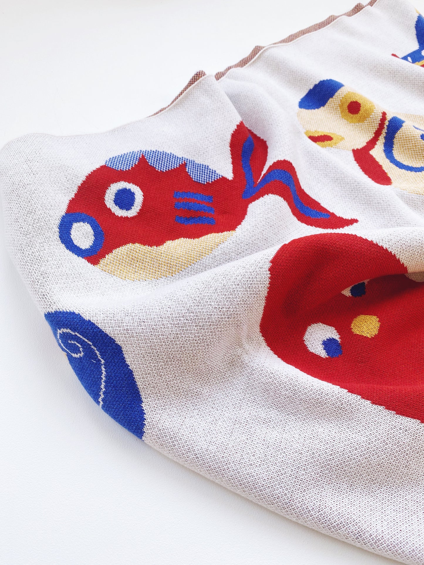 'Kyodo Gangu' Japanese Folk Toys Blanket - Large Knit Throw