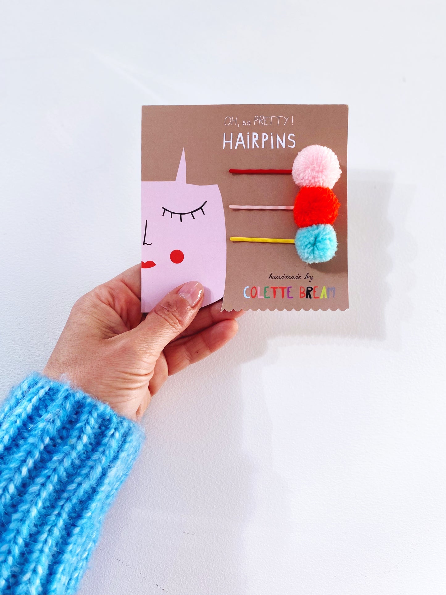 Pompom Hairpins - Set of 3