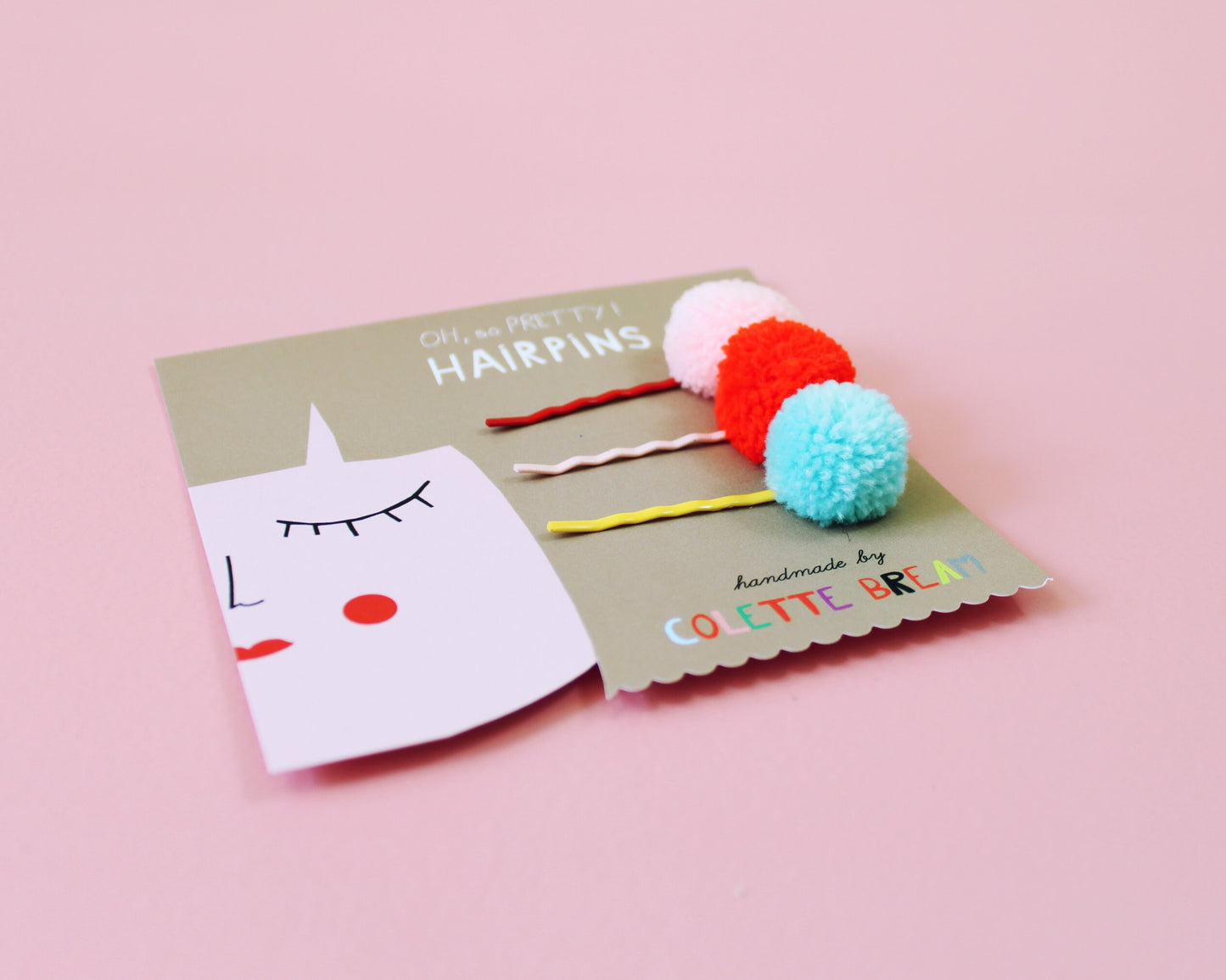 Pompom Hairpins - Set of 3