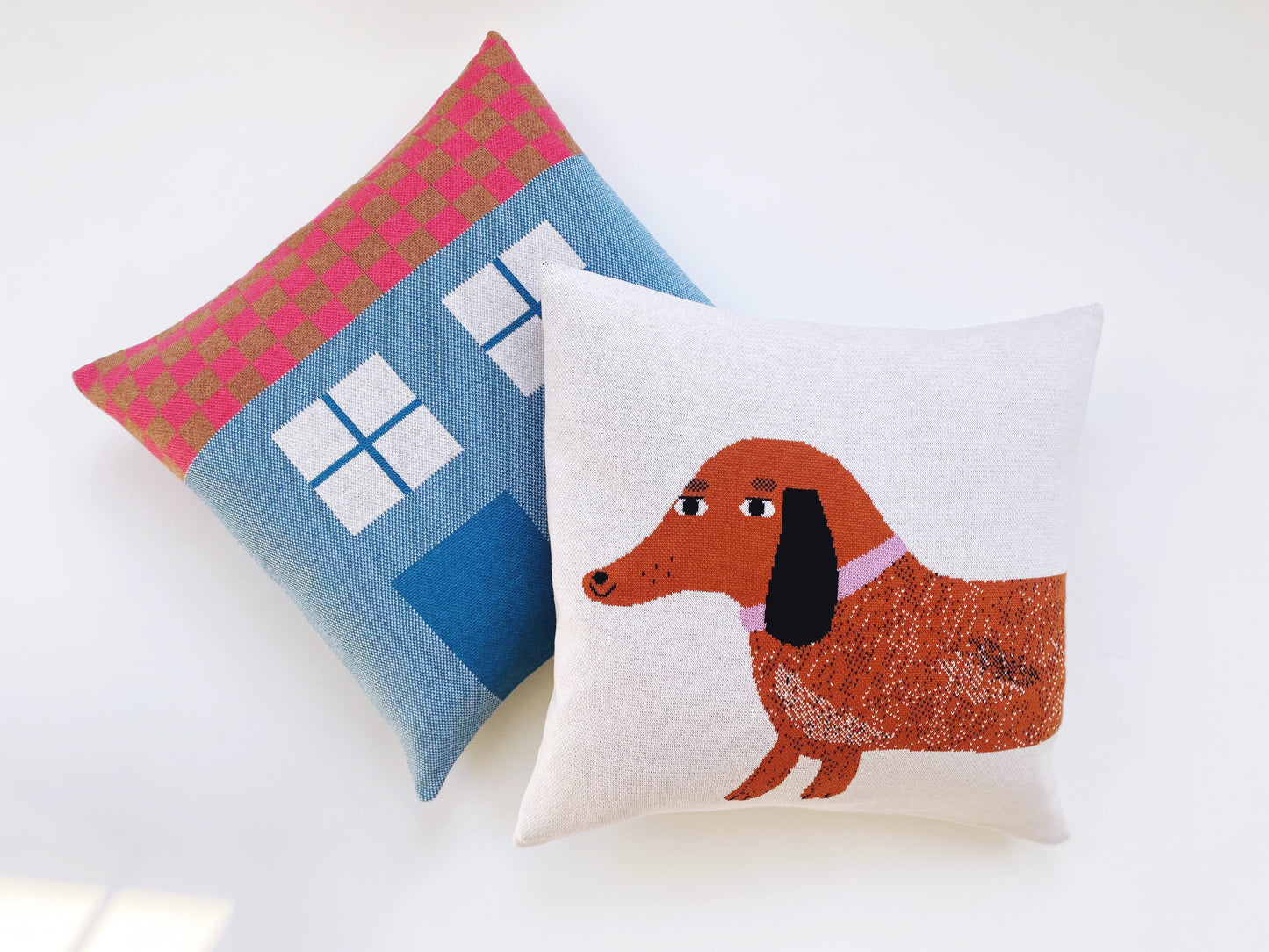 Dachshund Knit Pillow - 20x20, cover only
