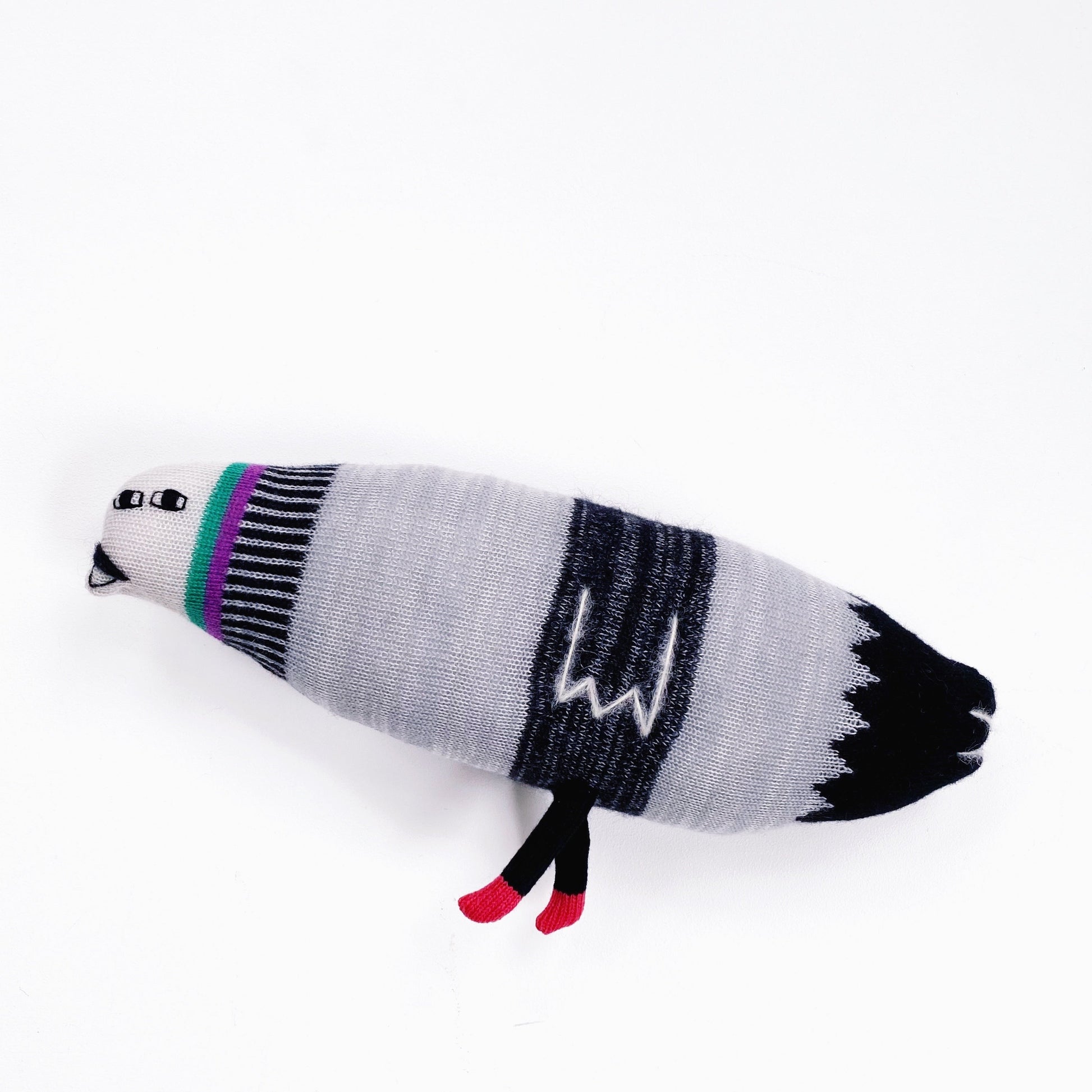 Soft knitted Pigeon toy on white background