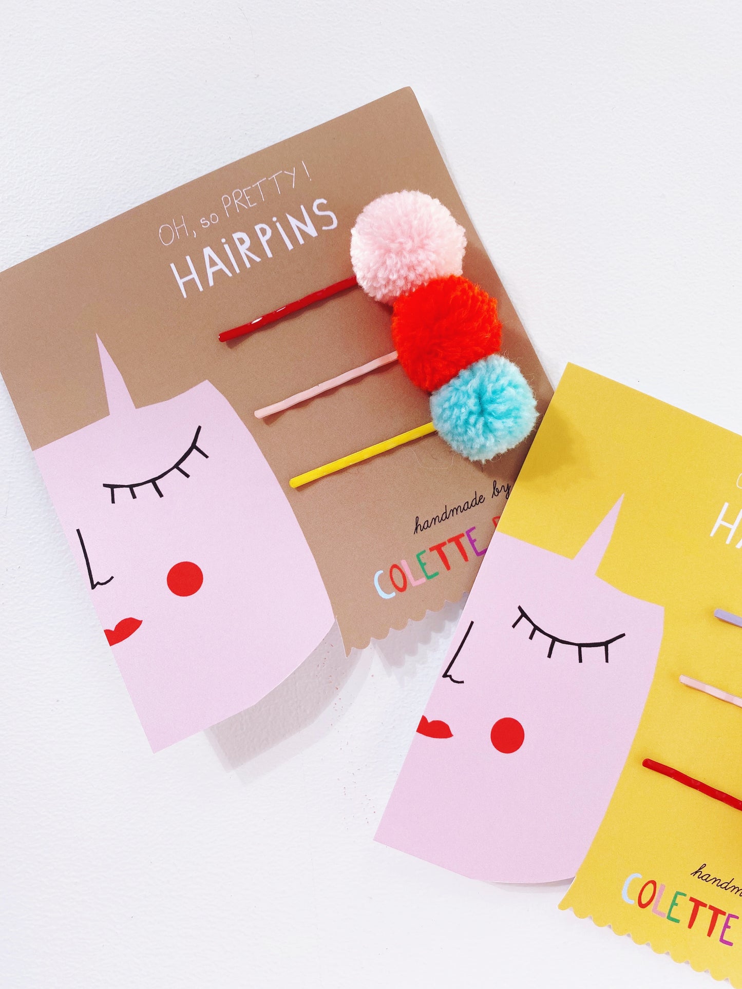 Pompom Hairpins - Set of 3