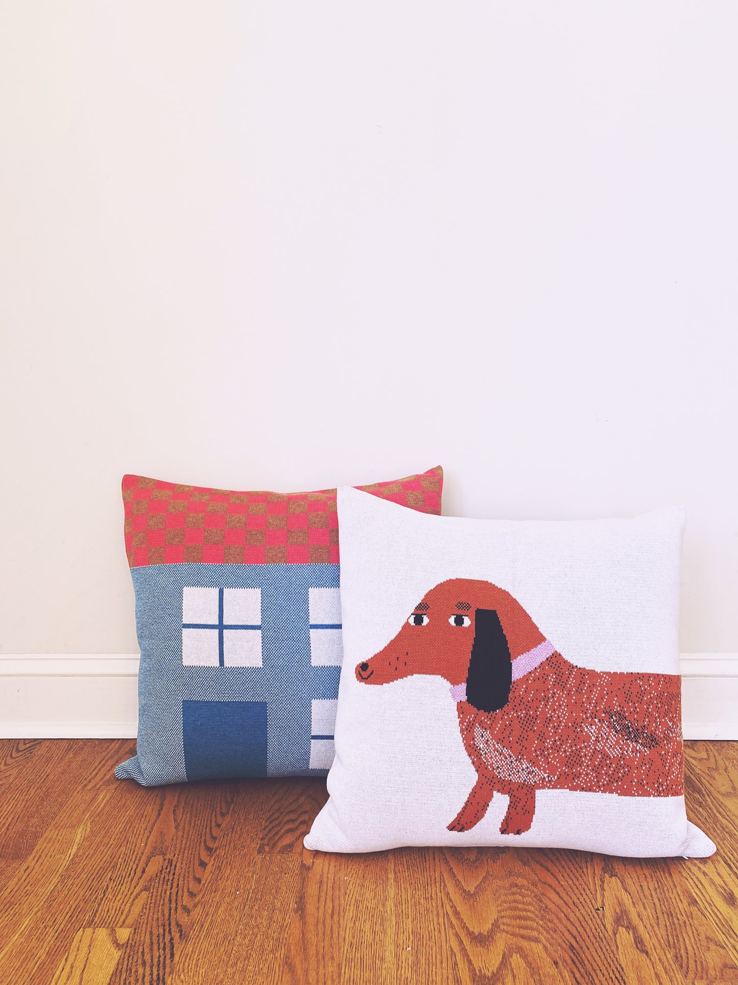 Dachshund Knit Pillow - 20x20, cover only