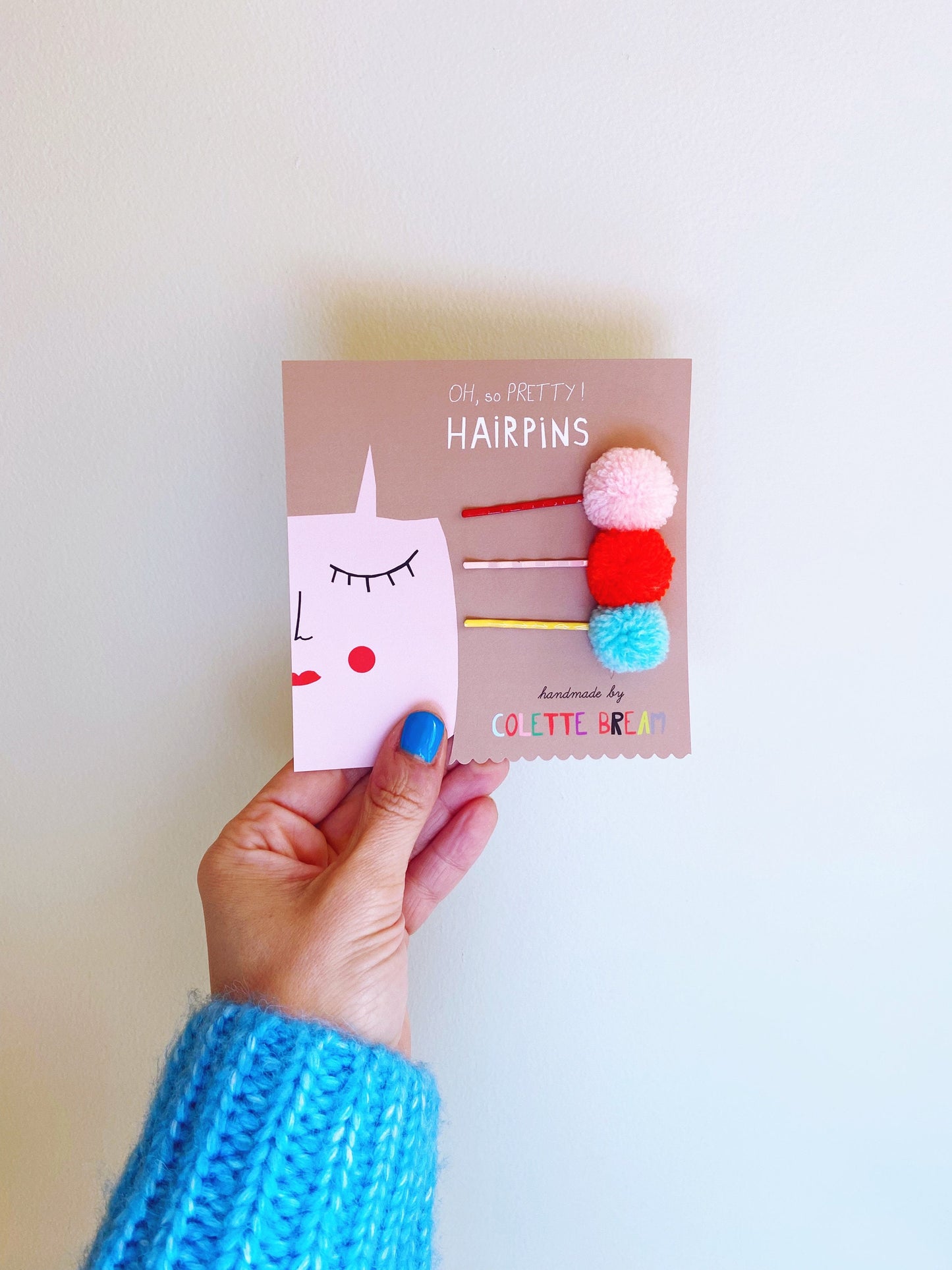 Pompom Hairpins - Set of 3