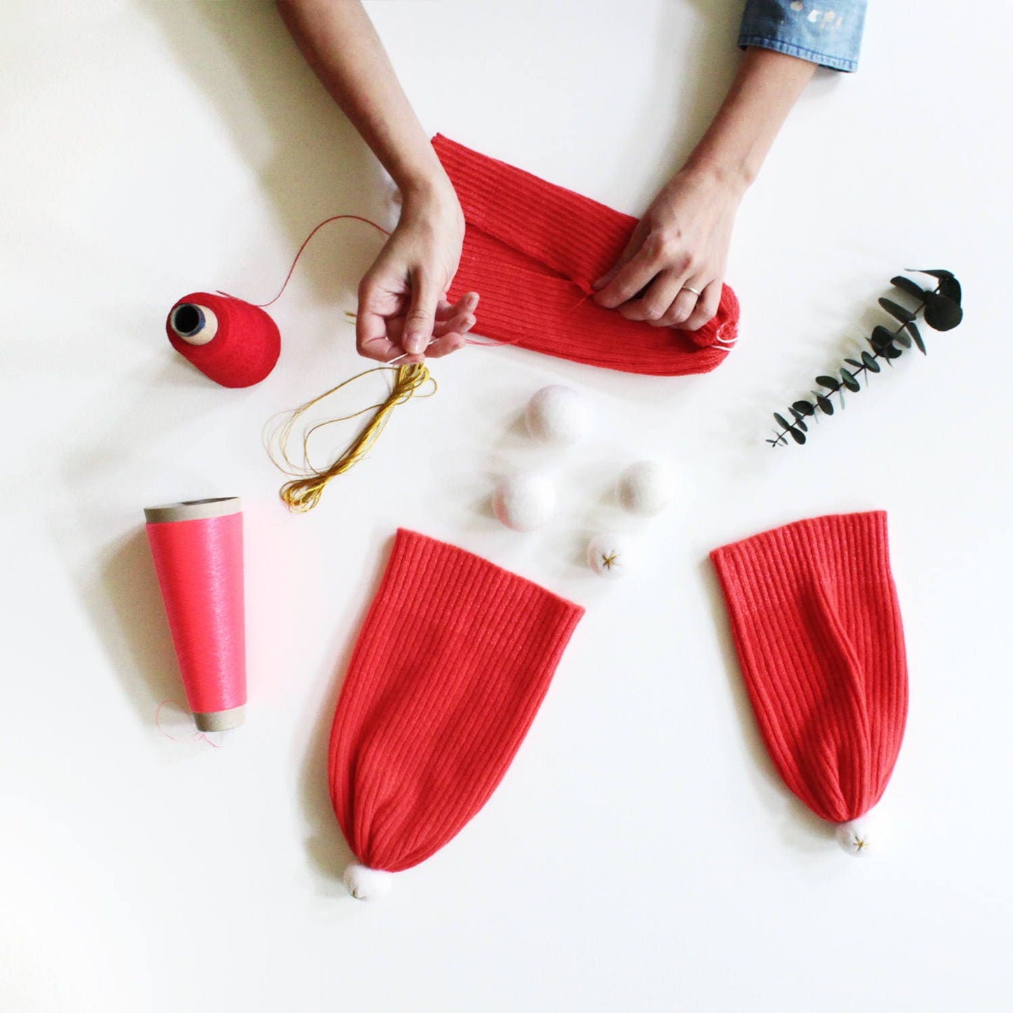 Knit Santa Hat - baby, kids - Lambswool Christmas Hat