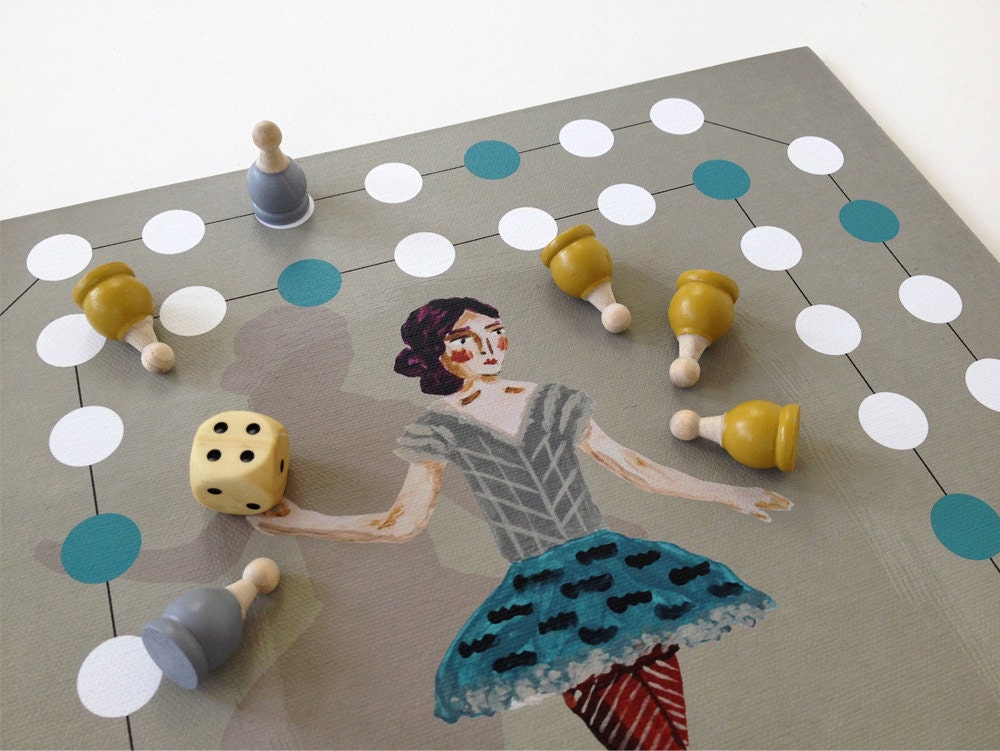 Horse Race Board Game: Handmade Wooden Board Game